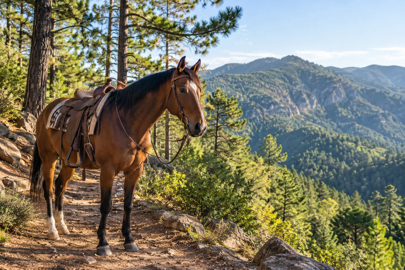 Paseo a caballo en la sierra